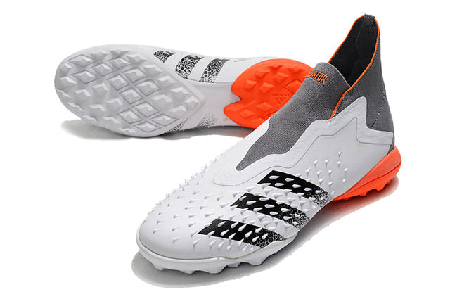 Adidas Predator Freak+ FG Soccer Cleats – High Top – Gray/White/Orange