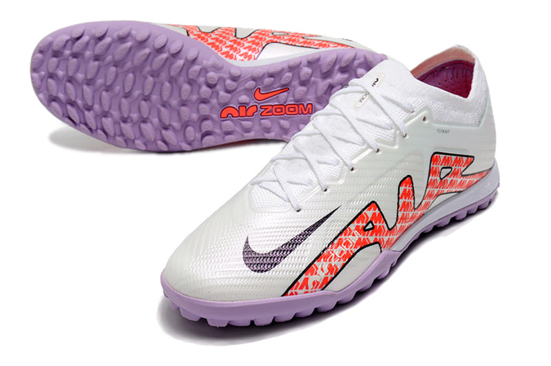 Nike Air Zoom TF Turf Soccer Shoes - White/Purple (Low)