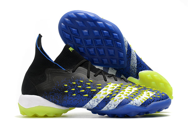 Adidas Predator Freak.1 FG Firm-Ground Soccer Cleats - Black/Blue/Yellow (High-Top)