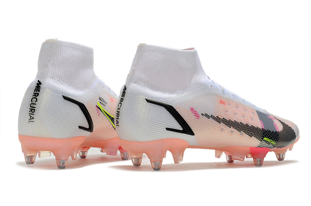 Nike Mercurial Superfly VIII Elite SG-PRO Anti-Clog Turf Soccer Cleat - White/Black/Black