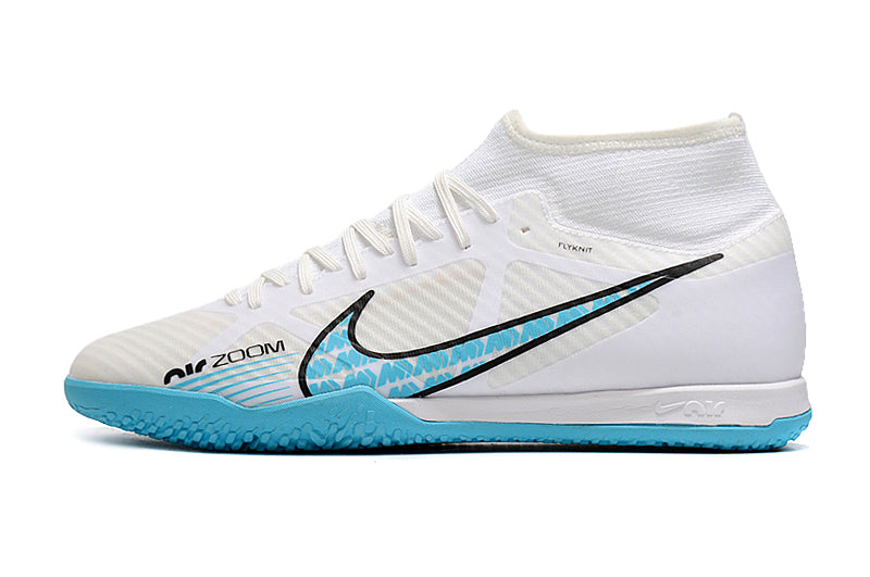 Nike Air Zoom Superfly 9 TF Futsal Shoes - White/Blue - High Top