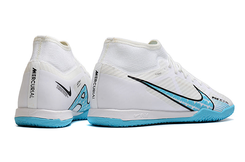 Nike Air Zoom Superfly 9 TF Futsal Shoes - White/Blue - High Top