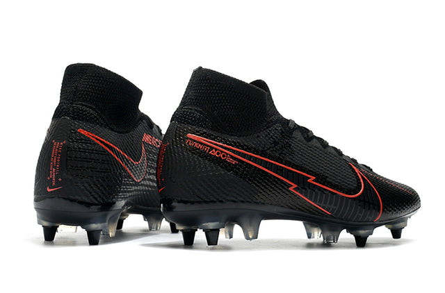 Nike Mercurial Superfly 7 Elite SG-PRO Anti-Clog Football Boots Black/Red - Cano Alto