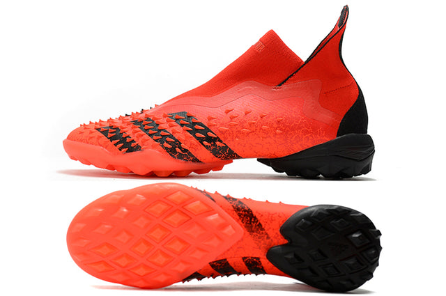 Adidas Predator Freak+ TF Turf Soccer Cleats - Red (High-Top)