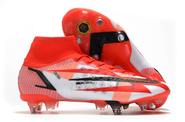 Nike Mercurial Superfly VIII Elite SG-PRO Anti-Clog Turf Soccer Cleat Red/Orange - Cano Alto