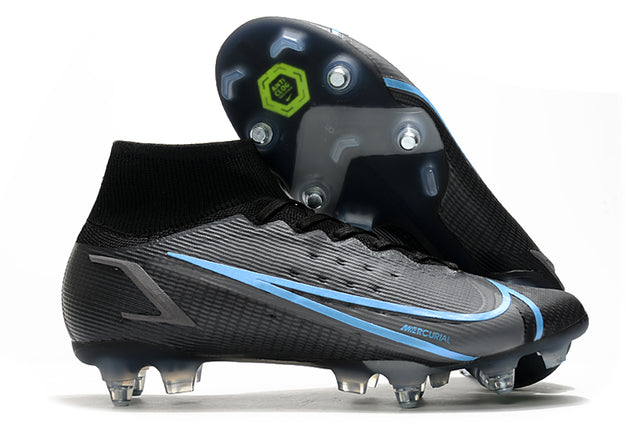 Nike Mercurial Superfly VIII Elite SG-PRO Anti-Clog Traction Football Boots Anti Clog Black/Blue - High Top