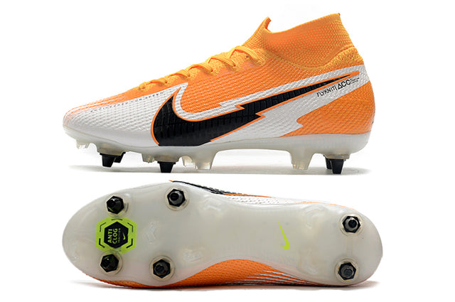 Nike Mercurial Superfly 7 Elite SG-PRO Anti-Clog Turf Soccer Cleats - White/Orange