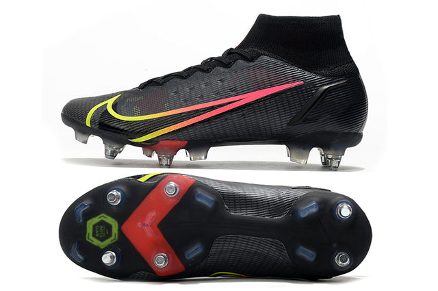 Nike Mercurial Superfly VIII Elite SG-PRO Anti-Clog Turf Soccer Cleat Black/Yellow - Cano Alto