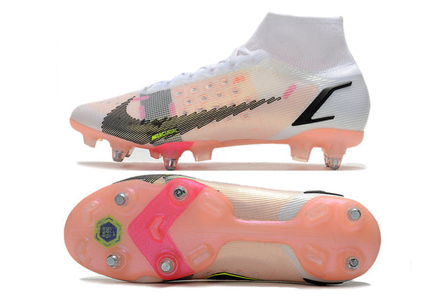 Nike Mercurial Superfly VIII Elite SG-PRO Anti-Clog Turf Soccer Cleat - White/Black/Black
