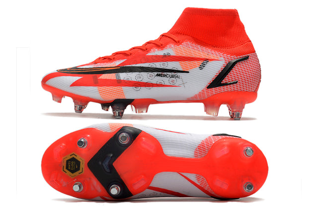 Nike Mercurial Superfly VIII Elite SG-PRO Anti-Clog Turf Soccer Cleat Red/Orange - Cano Alto