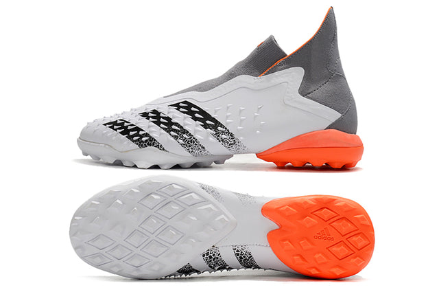 Adidas Predator Freak+ FG Soccer Cleats – High Top – Gray/White/Orange