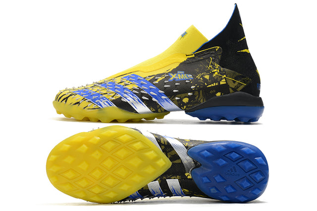 Adidas Predator Freak+ FG X-Men Firm-Ground Soccer Cleats - Black/Yellow/Blue (High-Top)
