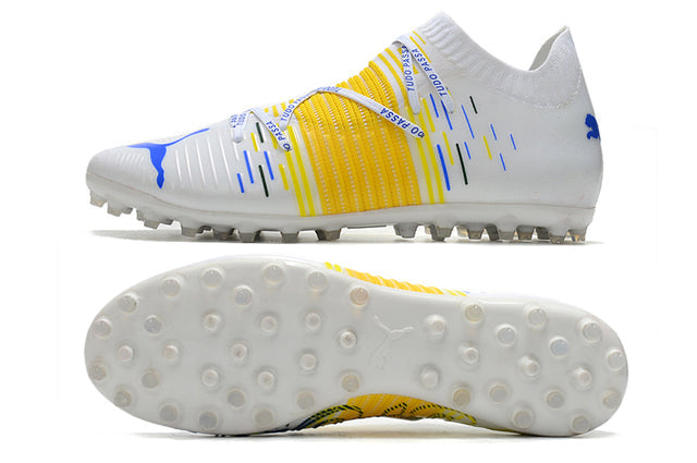 Puma Future Z FG Firm-Ground Soccer Cleats - White/Yellow