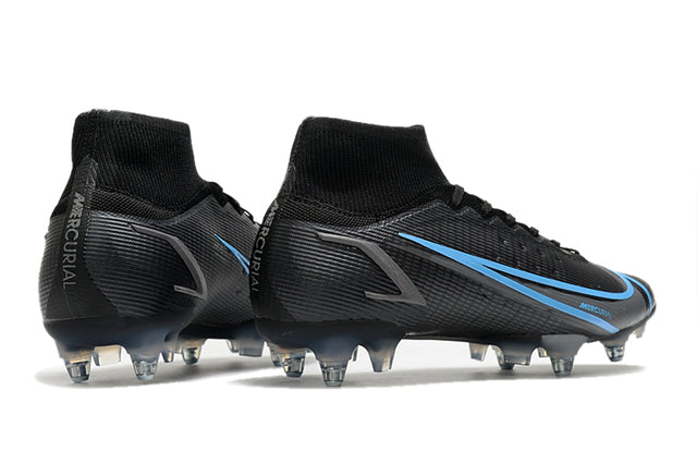Nike Mercurial Superfly VIII Elite SG-PRO Anti-Clog Traction Football Boots Anti Clog Black/Blue - High Top