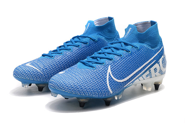 Nike Mercurial Superfly 7 Elite SG-PRO Anti-Clog Turf Soccer Cleats - Blue/White