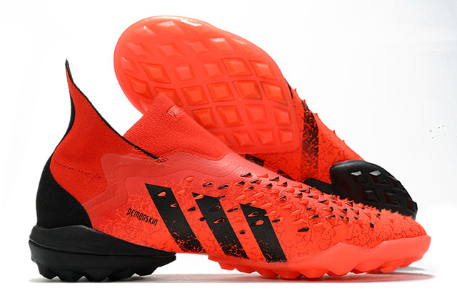 Adidas Predator Freak+ TF Turf Soccer Cleats - Red (High-Top)