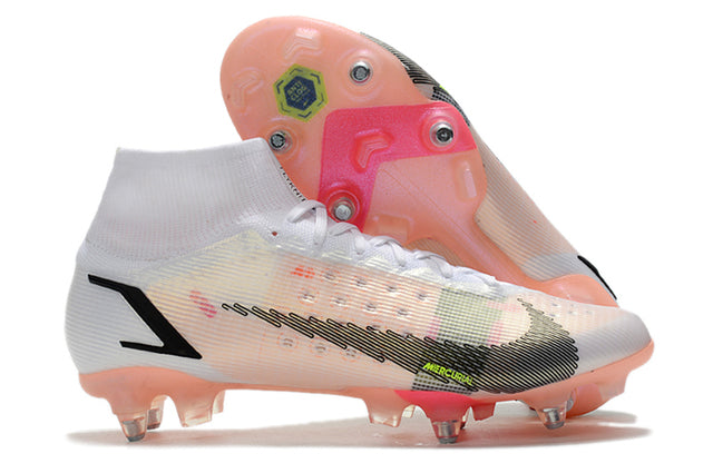 Nike Mercurial Superfly VIII Elite SG-PRO Anti-Clog Turf Soccer Cleat - White/Black/Black