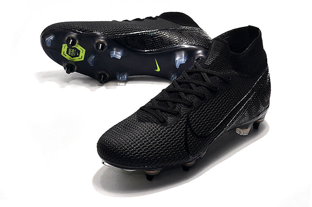 Nike Mercurial Superfly 7 Elite SG-PRO Anti-Clog Traction Football Boots All Black - Cano Alto