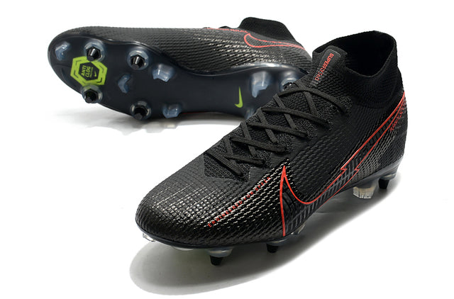 Nike Mercurial Superfly 7 Elite SG-PRO Anti-Clog Football Boots Black/Red - Cano Alto
