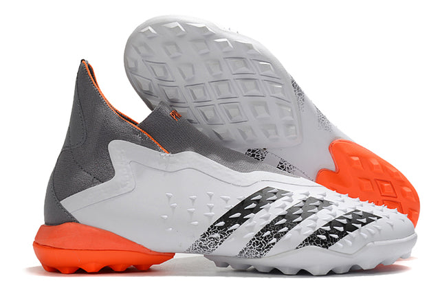Adidas Predator Freak+ FG Soccer Cleats – High Top – Gray/White/Orange