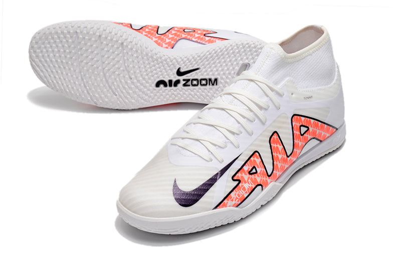 Nike Air Zoom Superfly 9 TF Futsal Boot - White/Orange - High Top
