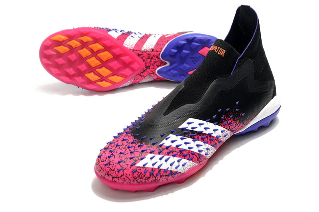 Adidas Predator Freak + FG Soccer Cleats Black/Pink/Purple - High