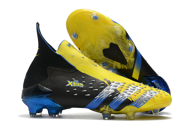 Adidas Predator Freak+ FG Soccer Cleats – High Top – Xmen/Black/Yellow/Blue