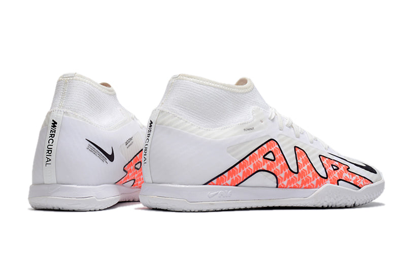 Nike Air Zoom Superfly 9 TF Futsal Boot - White/Orange - High Top