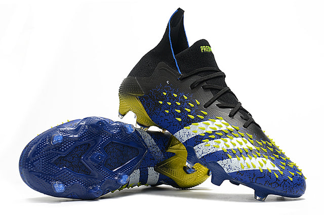 Adidas Predator Freak .1 FG Soccer Cleats – High Top – Black/Blue/Yellow