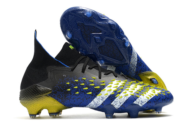 Adidas Predator Freak .1 FG Soccer Cleats – High Top – Black/Blue/Yellow