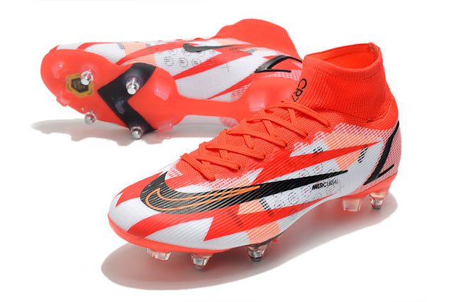 Nike Mercurial Superfly VIII Elite SG-PRO Anti-Clog Turf Soccer Cleat Red/Orange - Cano Alto