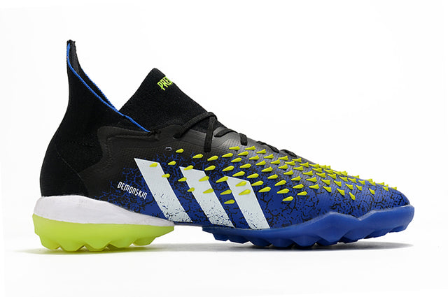 Adidas Predator Freak.1 FG Firm-Ground Soccer Cleats - Black/Blue/Yellow (High-Top)