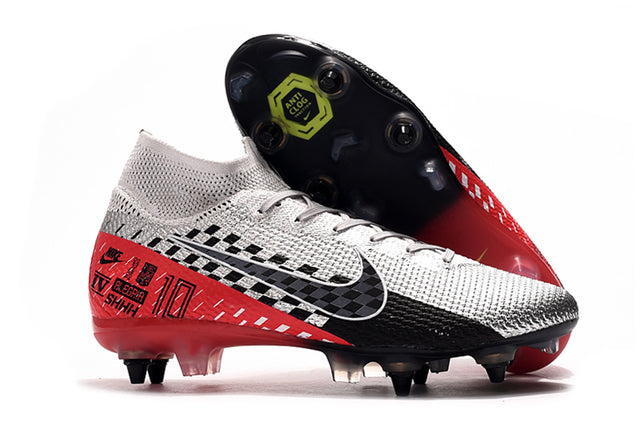 Nike Mercurial Superfly 7 Elite SG-PRO Anti-Clog Turf Soccer Cleat - Black/White/Black