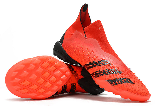 Adidas Predator Freak+ TF Turf Soccer Cleats - Red (High-Top)