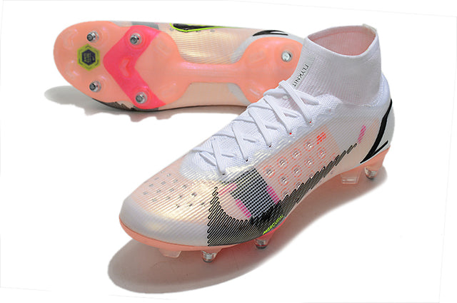Nike Mercurial Superfly VIII Elite SG-PRO Anti-Clog Turf Soccer Cleat - White/Black/Black
