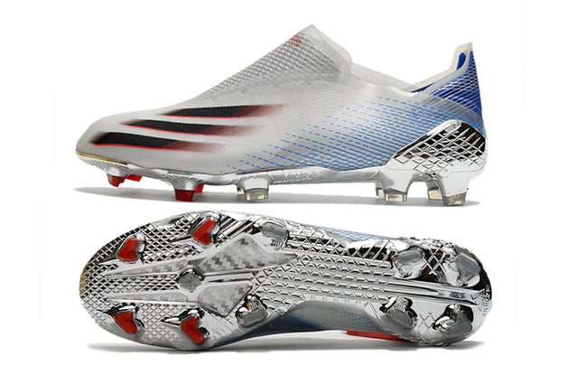 Adidas X Ghosted FG Soccer Cleats – White/Blue/Red