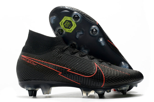 Nike Mercurial Superfly 7 Elite SG-PRO Anti-Clog Football Boots Black/Red - Cano Alto