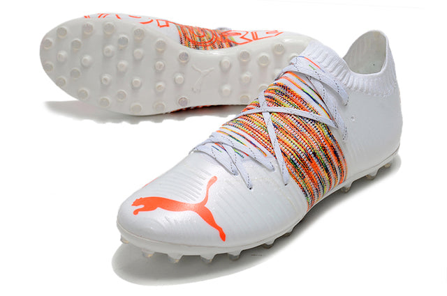 Puma Future Z FG Firm-Ground Soccer Cleats - White/Orange (Low)