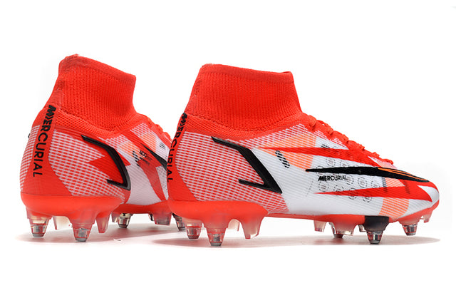 Nike Mercurial Superfly VIII Elite SG-PRO Anti-Clog Turf Soccer Cleat Red/Orange - Cano Alto